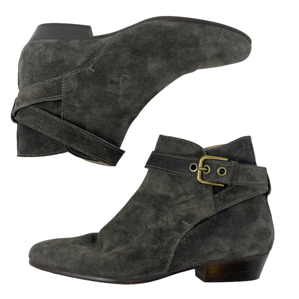 J. Crew Women’s Suede Buckle Ankle Boots Gray size: 6
